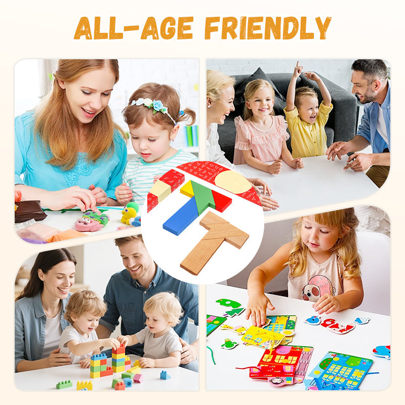 💥Sichern Sie sich 60 % Rabatt! Holz-Puzzle-Spielzeug in T-Form für pädagogische Zwecke