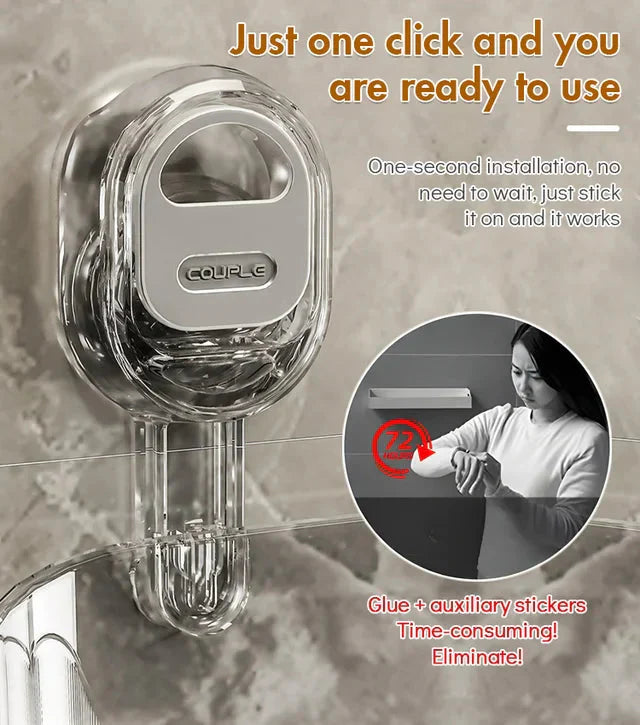 🎅Weihnachtsvorverkauf🎁No-Drill Badezimmer Saug-Aufbewahrungsbox - große Kapazität & starke Tragfähigkeit