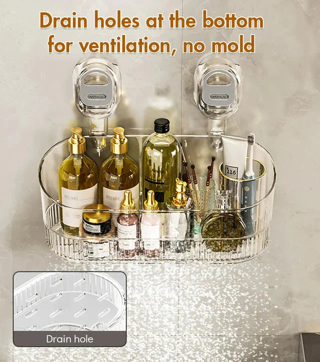 🎅Weihnachtsvorverkauf🎁No-Drill Badezimmer Saug-Aufbewahrungsbox - große Kapazität & starke Tragfähigkeit