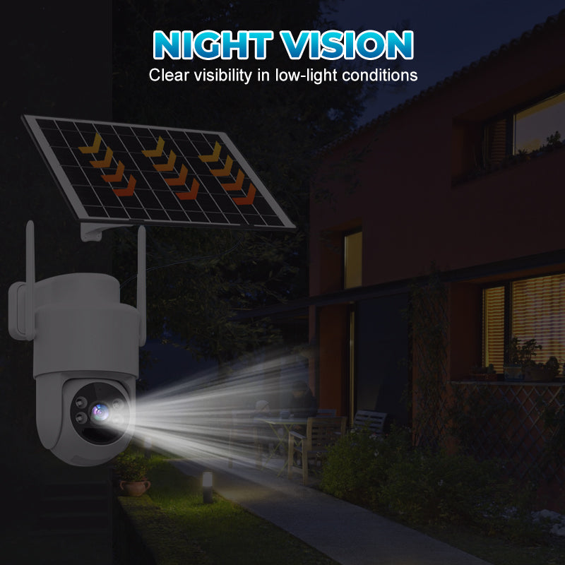 Solarbetriebene kabellose Überwachungskamera mit Alarm