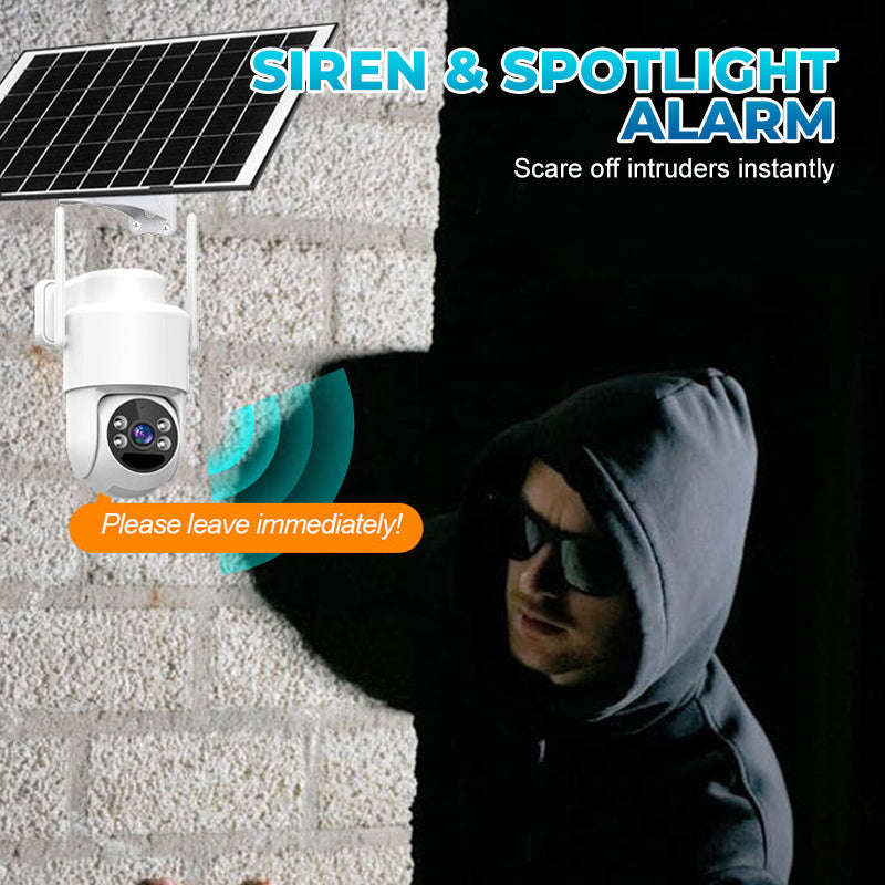 Solarbetriebene kabellose Überwachungskamera mit Alarm