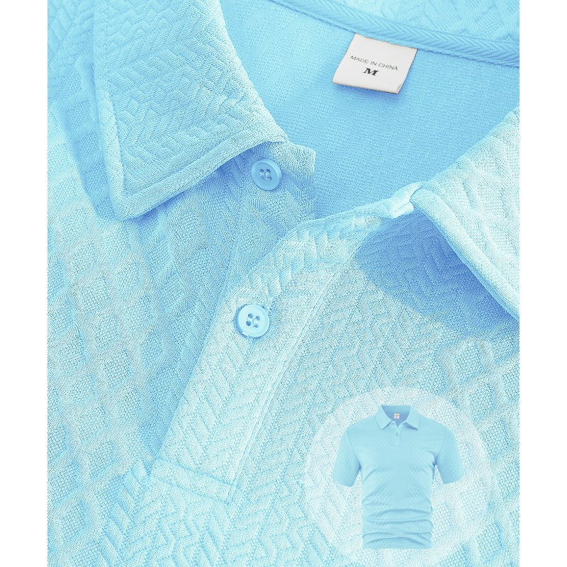 🌞👕 Herren Zweiteiler mit Rautenstruktur: Kurzarmhemd & Shorts mit Kordelzug 💎✨ Atmungsaktiv, knitterfrei & perfekt für heiße Tage