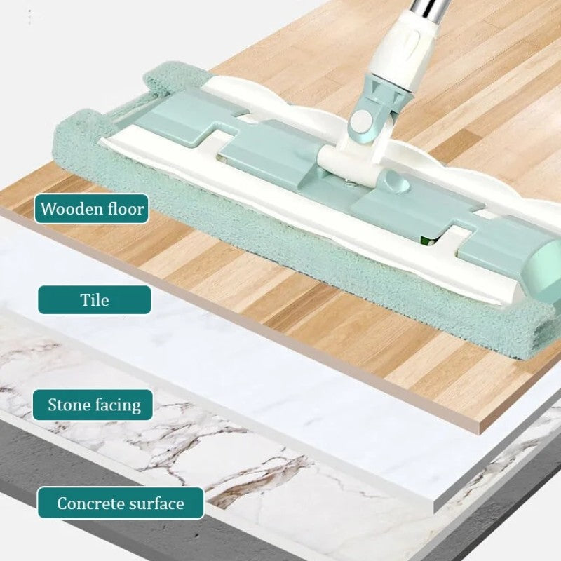 🏆Flachmopp mit Edelstahlgriff, mit wiederverwendbaren, waschbaren Wischtüchern