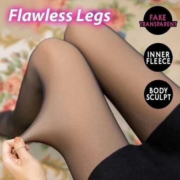 🔥 Blitzverkauf: 50 % Rabatt!!⚡Über 60.000 verkauft! 🏆❄️Flawless Legs – künstliche, durchscheinende, warme, mit Plüsch gefütterte, elastische Strumpfhose