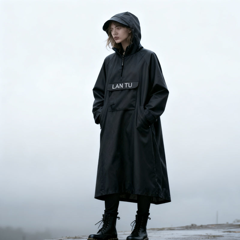 🔥Wasserdichter langer Regenmantel mit Kapuze für Roller🌧️