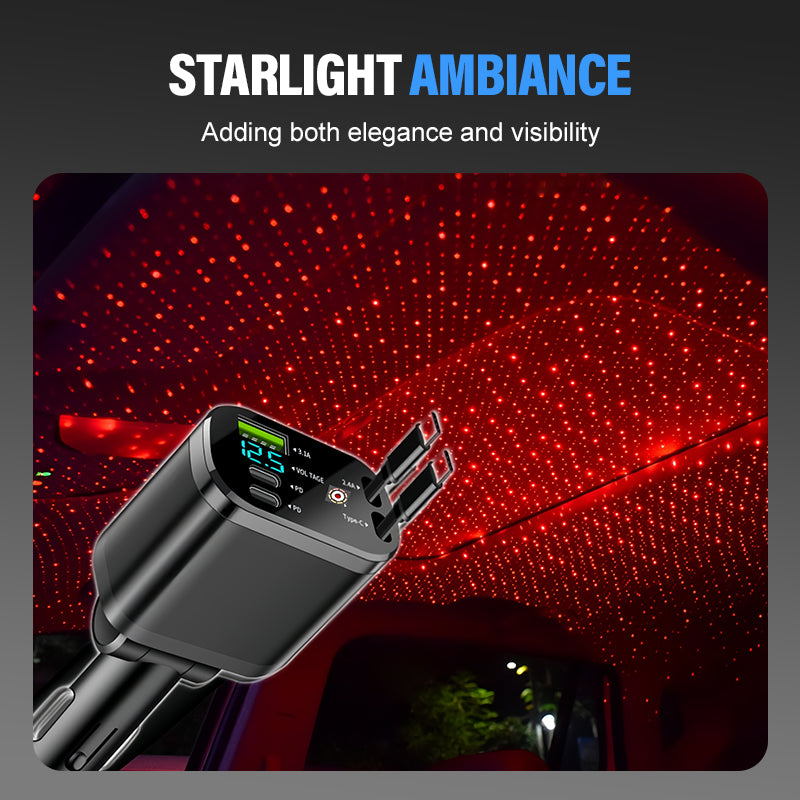 🚗 50% RABATT! ✨ Schnellladegerät für das Auto mit Sternenhimmel-Ambientebeleuchtung – modern und praktisch 🌟