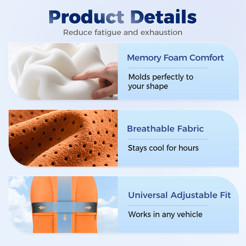 Bequeme Kopfstütze und Lendenkissen für das Auto