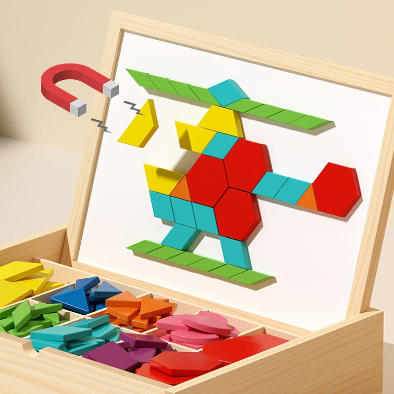 Magnetisches Puzzlespiel aus Holz mit Motiven