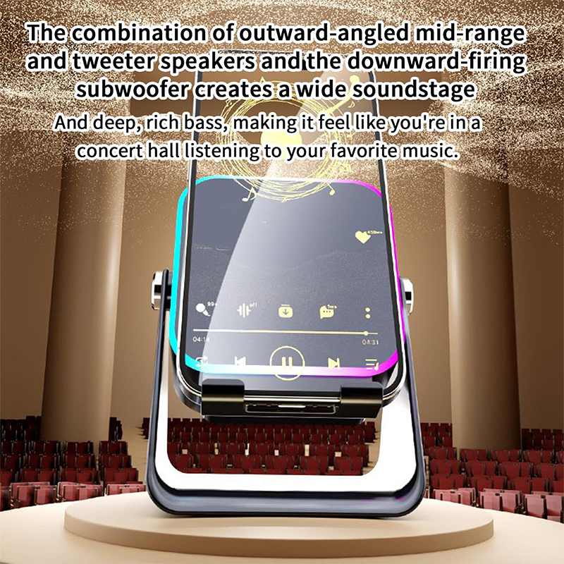 🎵【Fünf-in-Eins-Bluetooth-Lautsprecher】— Lautsprecher + Ständer + Ladegerät + Uhr + Freisprecheinrichtung, alles in einem Gerät! 📱✨