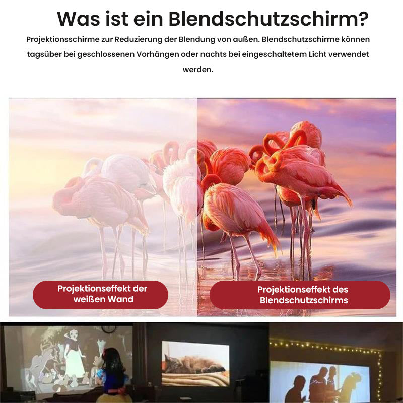 🥳WM-Modus an⚽️💥60% RABATT! 🎬FALTBARE PROJEKTIONSLEINWAND - 120 Zoll Mattierte Oberfläche, Leicht & Wasserdicht, Perfekt für Heimkino und Outdoor-Camping 🏕️🌟