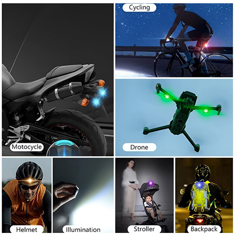 🔦 Drahtloses, vibrationsaktiviertes Blinklicht – 7-farbiges LED-Sicherheitssignallicht, geeignet für Autos, Fahrräder, Motorräder und den Einsatz im Freien 🚴‍♂️🚗✨