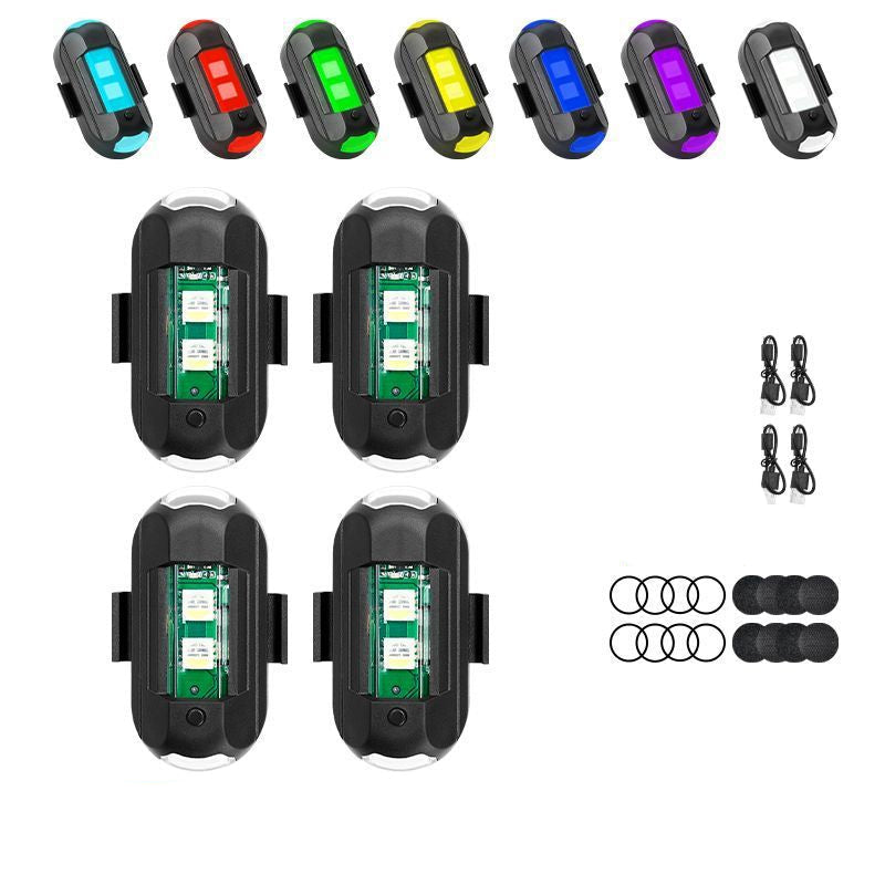 🔦 Drahtloses, vibrationsaktiviertes Blinklicht – 7-farbiges LED-Sicherheitssignallicht, geeignet für Autos, Fahrräder, Motorräder und den Einsatz im Freien 🚴‍♂️🚗✨