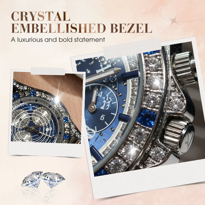 🔎【Präzisionshandwerk】⌚TINAIBIN Zwölf Sternzeichen & Sternenhimmel Diamant Automatikuhr Skelett Herrenuhr