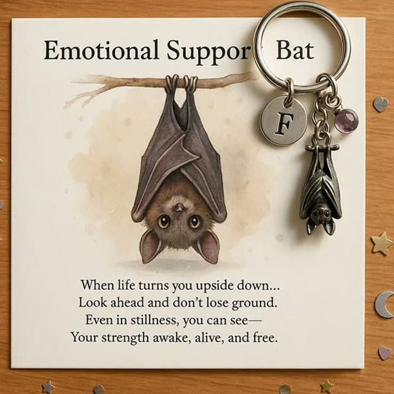 🦇Emotionaler Unterstützungs-Fledermaus-Schlüsselanhänger mit Grußkarte