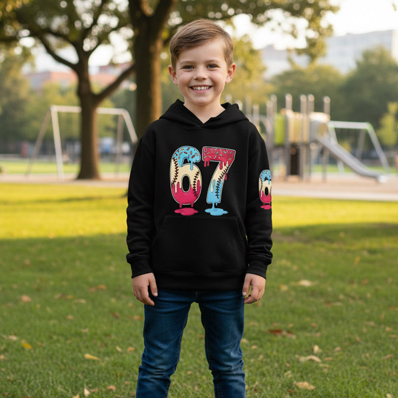 Grappige hoodie met 67 meme-design voor kinderen