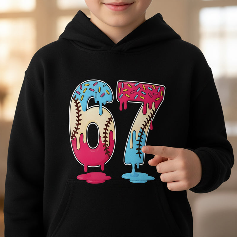 Grappige hoodie met 67 meme-design voor kinderen