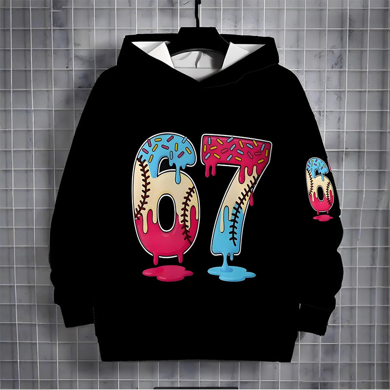 Grappige hoodie met 67 meme-design voor kinderen