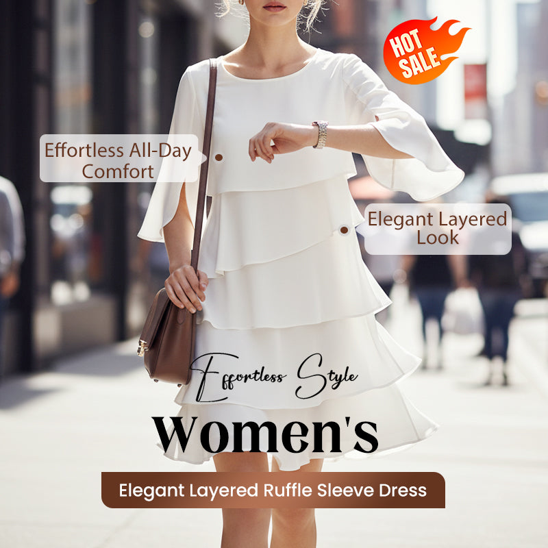 💎💎 60% RABATT! Mehrlagiges Rüschenkleid: knitterarm & vielseitig – vom Büro bis zur Party 👗✨
