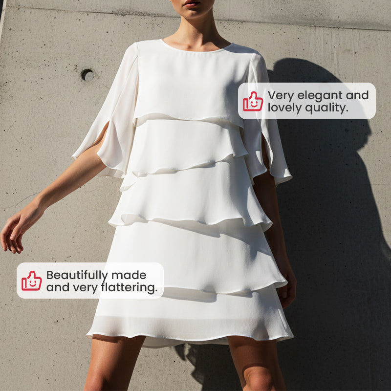 💎💎 60% RABATT! Mehrlagiges Rüschenkleid: knitterarm & vielseitig – vom Büro bis zur Party 👗✨