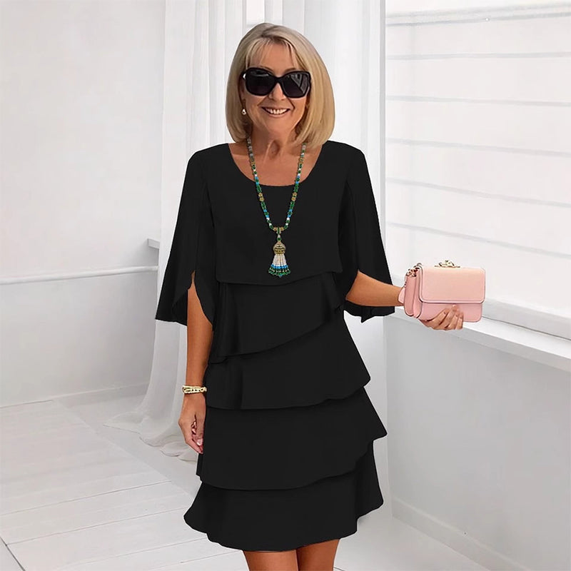 💎💎 60% RABATT! Mehrlagiges Rüschenkleid: knitterarm & vielseitig – vom Büro bis zur Party 👗✨