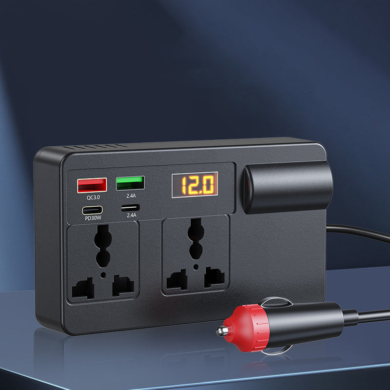 🏆 Sonderpreis am letzten Tag: 22.99 €! 📢📢 50 % RABATT!! ⏰🔋 Tragbarer Auto-Wechselrichter 12 V/24 V auf 220 V mit Digitalanzeige