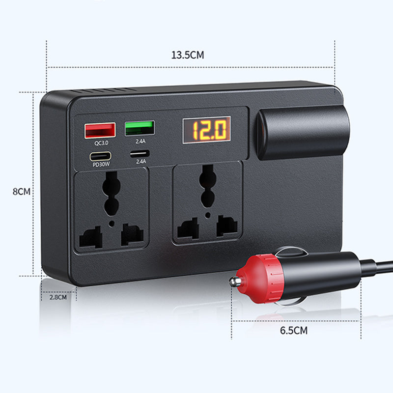 🏆 Sonderpreis am letzten Tag: 22.99 €! 📢📢 50 % RABATT!! ⏰🔋 Tragbarer Auto-Wechselrichter 12 V/24 V auf 220 V mit Digitalanzeige