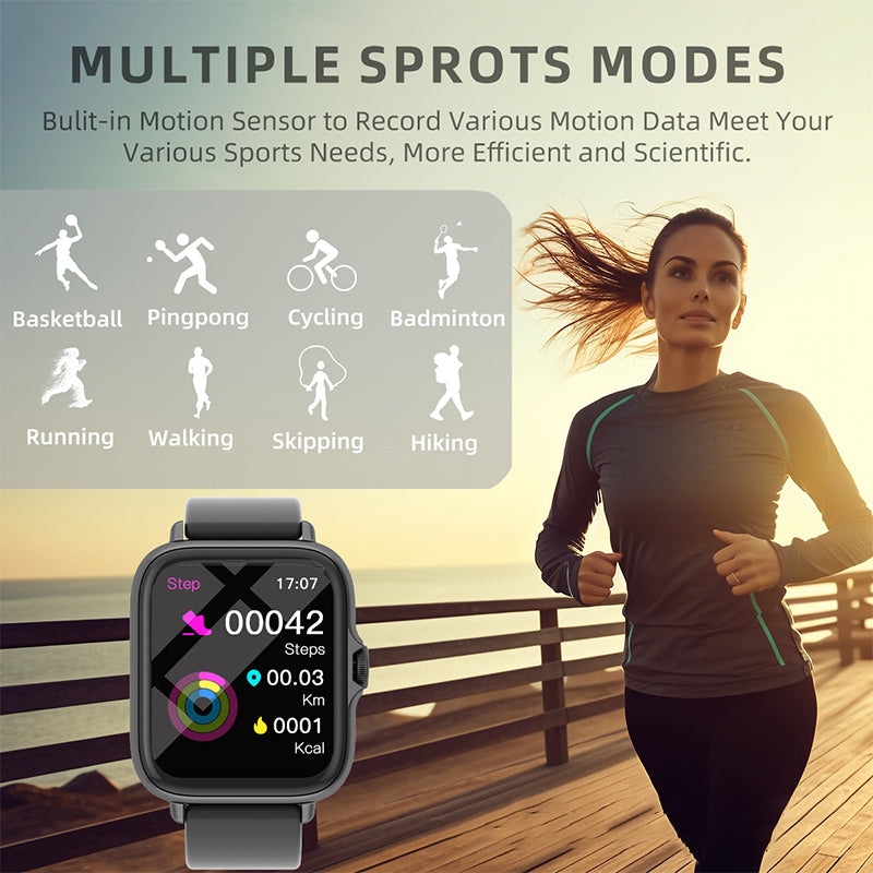 ⌚ 56% RABATT! 📱 Bluetooth Sport-Smartwatch – 100 Sportmodi, IP68 Wasserdicht & 7 Tage Akkulaufzeit 🏃‍♂️