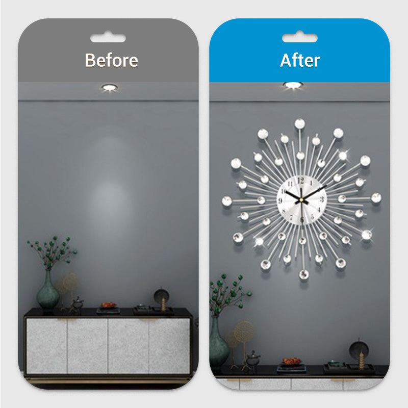✨🕰️ 58 % Rabatt ⚡ Kreative Wanduhr mit Strasssteinen – Leise, minimalistischer Luxus für Wohnzimmer, Esszimmer und Eingangsbereich! 💎🏡
