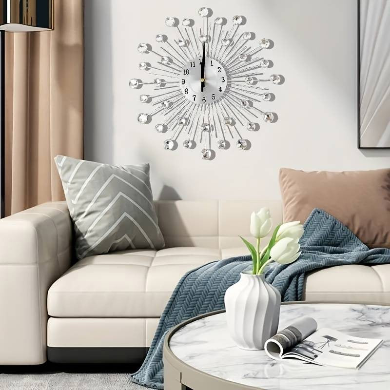 ✨🕰️ 58 % Rabatt ⚡ Kreative Wanduhr mit Strasssteinen – Leise, minimalistischer Luxus für Wohnzimmer, Esszimmer und Eingangsbereich! 💎🏡