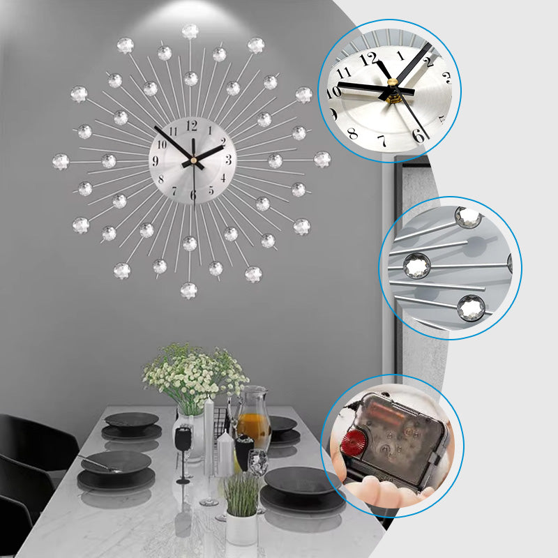 ✨🕰️ 58 % Rabatt ⚡ Kreative Wanduhr mit Strasssteinen – Leise, minimalistischer Luxus für Wohnzimmer, Esszimmer und Eingangsbereich! 💎🏡