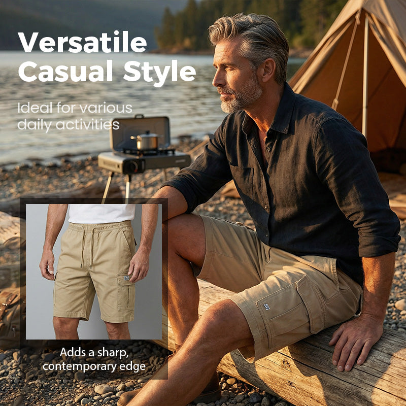 📢📢56 % Rabatt!! ⏰Leichte Cargoshorts – Atmungsaktives Material, knielang. Sichere Taschen für Handy und Schlüssel. Bequem den ganzen Tag. ✅☀️