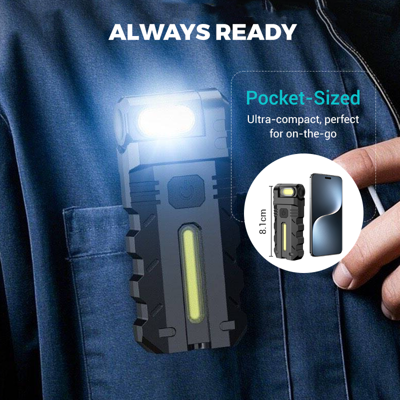 💎 54 % RABATT! 💎 180° drehbare LED-Arbeitsleuchte – Zweistrahler, Magnetfuß und USB-C-Ladeanschluss