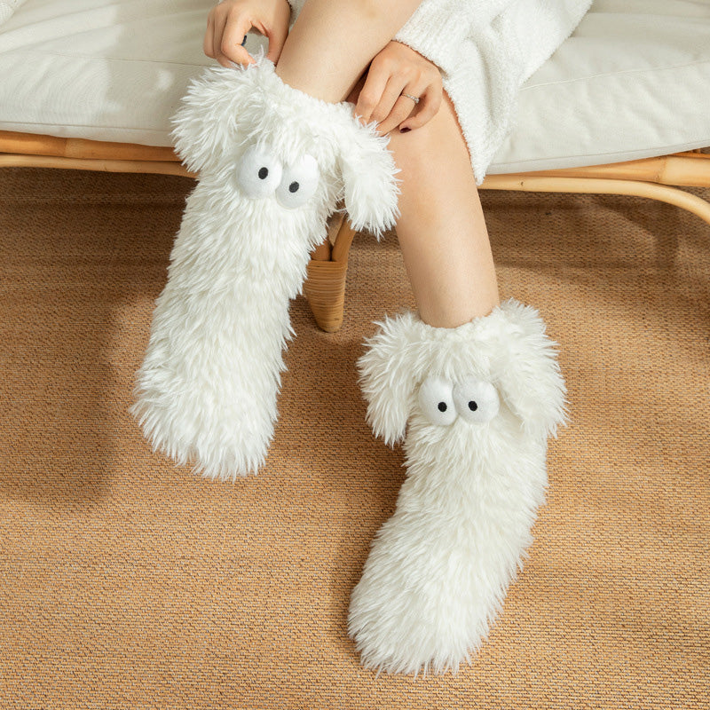 💗LETZTER TAG DES SALE – 50 % RABATT⚡ÜBER 50.000 VERKAUFT💕Plüsch-Hausschuhe für Damen, Socken, Bodensocken, Winter, für zu Hause, dick, mit Fleece gefüttert, rutschfest, Plüsch-Schneesocken für Erwachsene, Schuhüberzüge