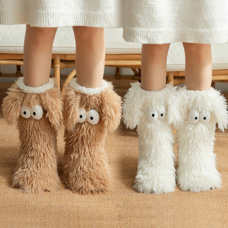 💗LETZTER TAG DES SALE – 50 % RABATT⚡ÜBER 50.000 VERKAUFT💕Plüsch-Hausschuhe für Damen, Socken, Bodensocken, Winter, für zu Hause, dick, mit Fleece gefüttert, rutschfest, Plüsch-Schneesocken für Erwachsene, Schuhüberzüge