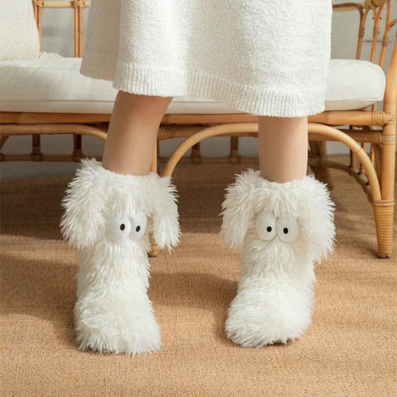 💗LETZTER TAG DES SALE – 50 % RABATT⚡ÜBER 50.000 VERKAUFT💕Plüsch-Hausschuhe für Damen, Socken, Bodensocken, Winter, für zu Hause, dick, mit Fleece gefüttert, rutschfest, Plüsch-Schneesocken für Erwachsene, Schuhüberzüge