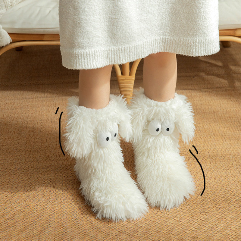 💗LETZTER TAG DES SALE – 50 % RABATT⚡ÜBER 50.000 VERKAUFT💕Plüsch-Hausschuhe für Damen, Socken, Bodensocken, Winter, für zu Hause, dick, mit Fleece gefüttert, rutschfest, Plüsch-Schneesocken für Erwachsene, Schuhüberzüge