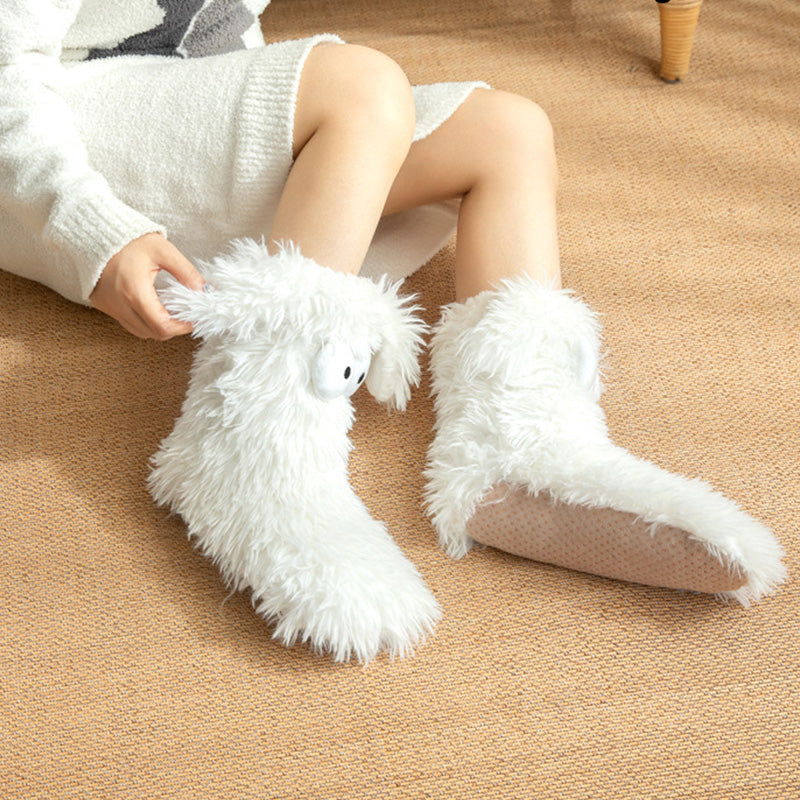 💗LETZTER TAG DES SALE – 50 % RABATT⚡ÜBER 50.000 VERKAUFT💕Plüsch-Hausschuhe für Damen, Socken, Bodensocken, Winter, für zu Hause, dick, mit Fleece gefüttert, rutschfest, Plüsch-Schneesocken für Erwachsene, Schuhüberzüge