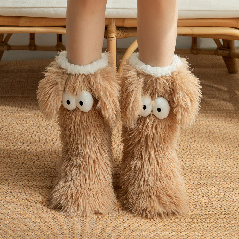 💗LETZTER TAG DES SALE – 50 % RABATT⚡ÜBER 50.000 VERKAUFT💕Plüsch-Hausschuhe für Damen, Socken, Bodensocken, Winter, für zu Hause, dick, mit Fleece gefüttert, rutschfest, Plüsch-Schneesocken für Erwachsene, Schuhüberzüge