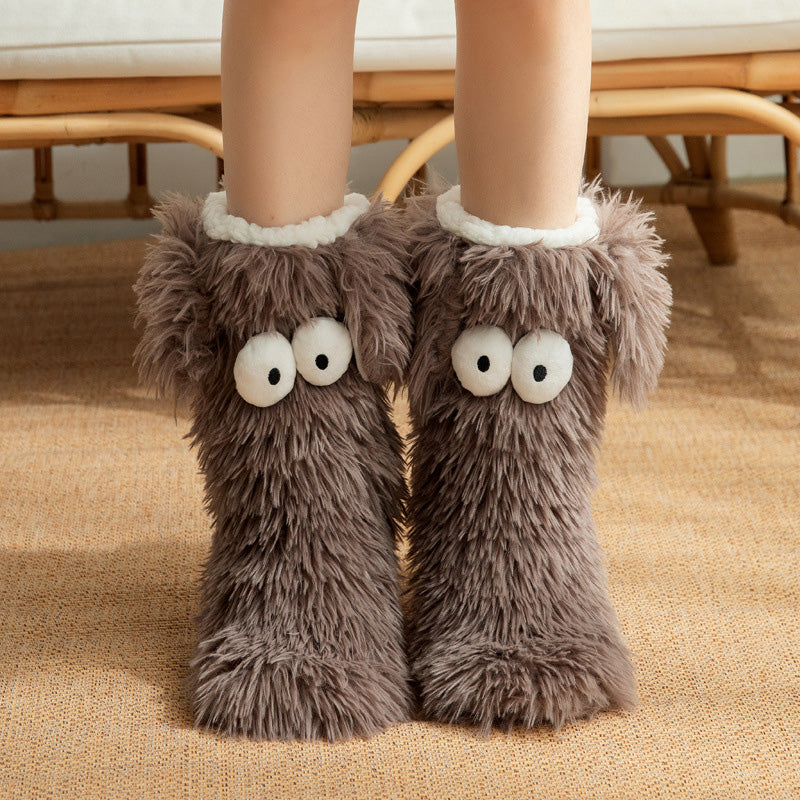 💗LETZTER TAG DES SALE – 50 % RABATT⚡ÜBER 50.000 VERKAUFT💕Plüsch-Hausschuhe für Damen, Socken, Bodensocken, Winter, für zu Hause, dick, mit Fleece gefüttert, rutschfest, Plüsch-Schneesocken für Erwachsene, Schuhüberzüge