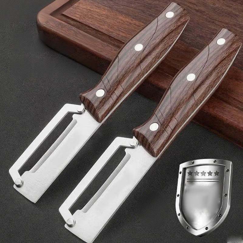 🥕 KAUFE 2, ERHALTE 1 GRATIS! 🔪 Multifunktions-Schäler – Rasiermesserscharfe Klinge, Ergonomischer Holzgriff & Integrierter Flaschenöffner für Die Küche ✨