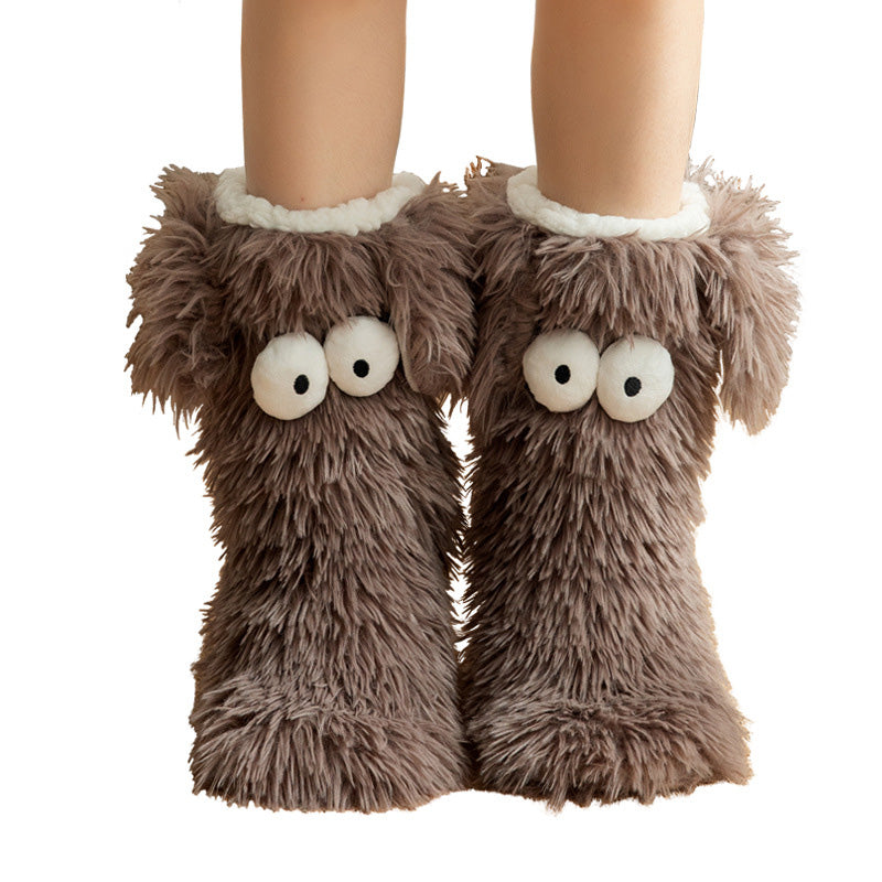 ❄️【Fleece-Socken für Damen】– Winter-Hausschuhe, dick gefüttert mit Fleece, rutschfest, für Erwachsene, Damen, Plüsch-Schneesocken, Überschuhe🧦🔥