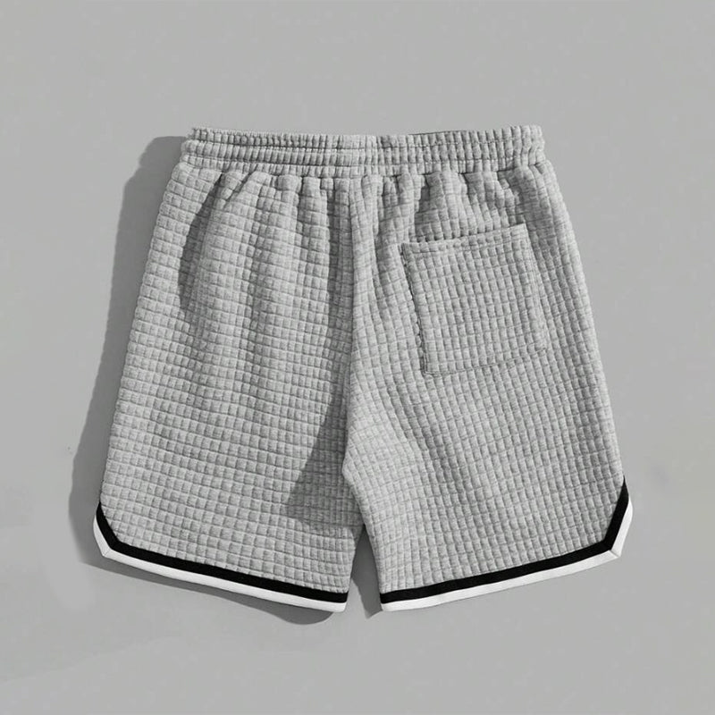 🔥 Herren Quilted Sport Shorts – Locker Geschnitten, Streifensaum & Atmungsaktive Baumwollmischung für Sport & Alltag 🏃