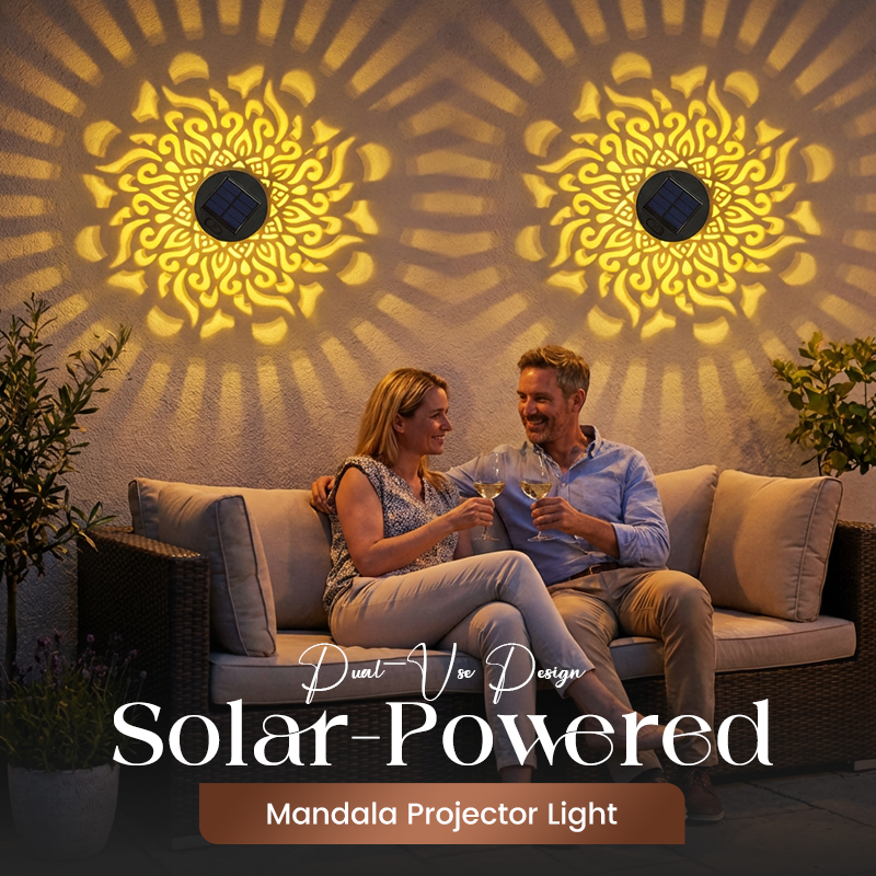 🌿💡 Solar-Mandalaleuchte 2-in-1: Boden- & Wandleuchte für Garten & Terrasse 🌙✨ mit Vintage-Projektion, rostfrei & IP65 – 59% RABATT!