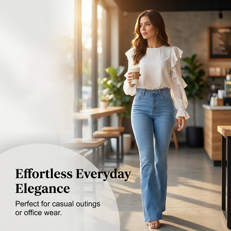🔥Solange der Vorrat reicht 56 % Rabatt!🎉Elastische Schlagjeans für Damen mit hoher Taille💫