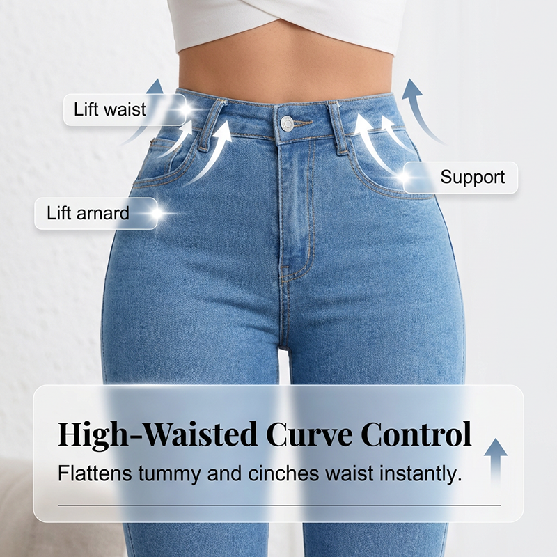 🔥Solange der Vorrat reicht 56 % Rabatt!🎉Elastische Schlagjeans für Damen mit hoher Taille💫