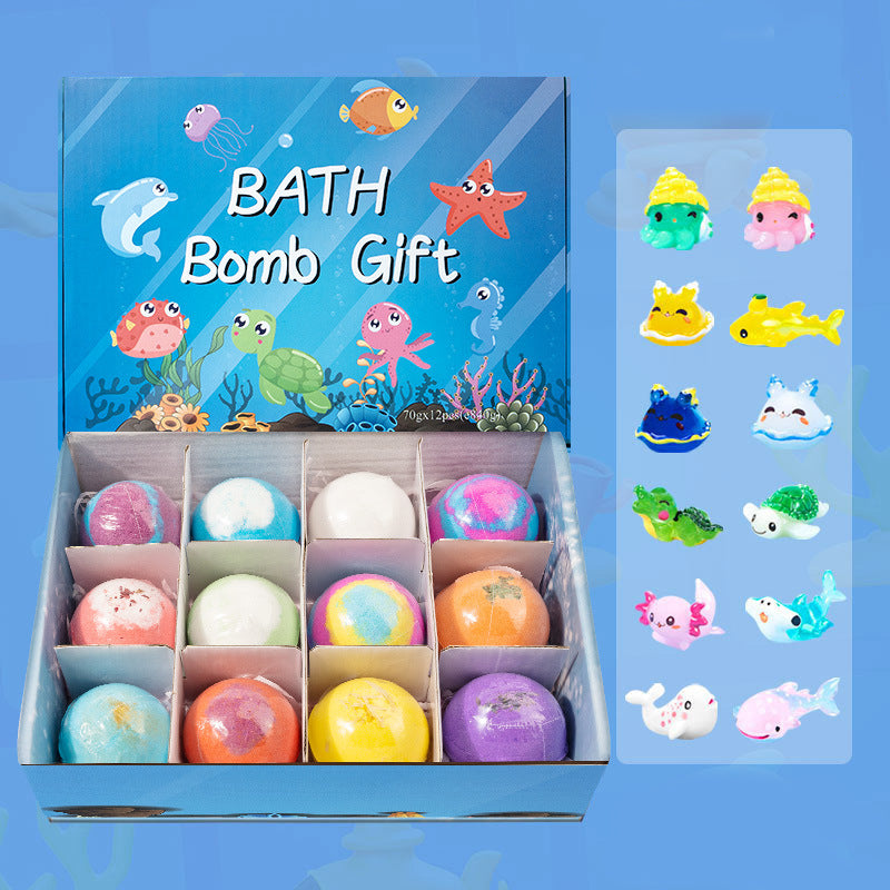 💥💥 Kostenloser Versand ab einem Artikel 🛁 [12-teiliges Geschenkset mit Badekugeln für Kinder 💙] – 12 Tage lang jeden Tag eine neue Überraschung aus der Unterwasserwelt! 🐳 🎁
