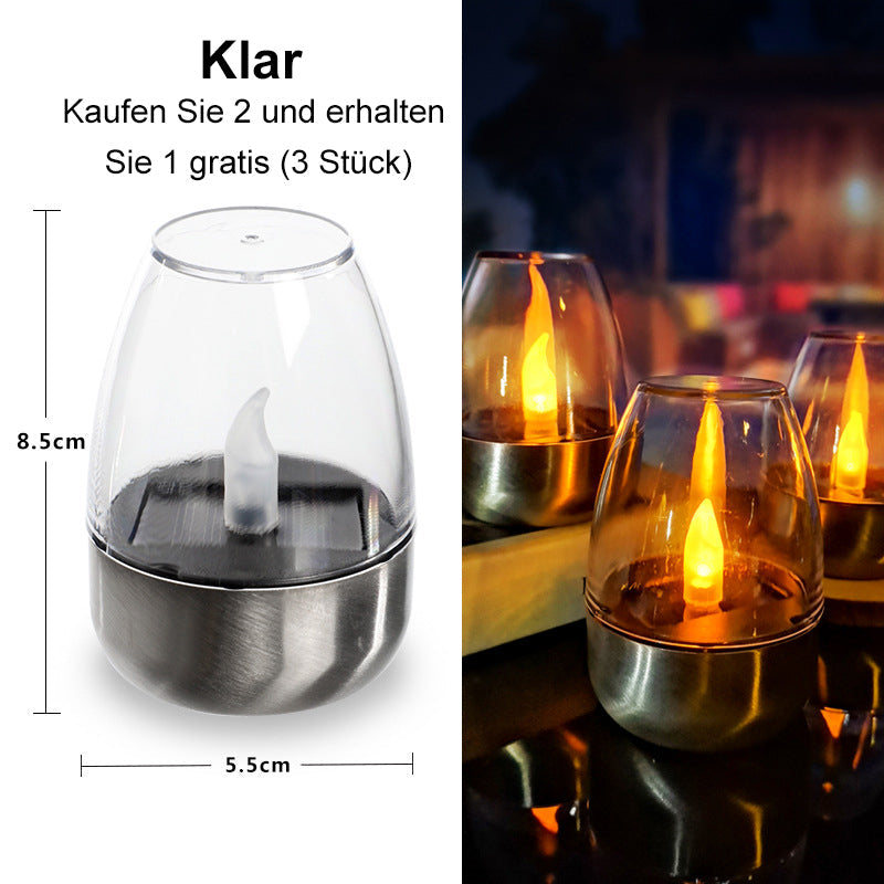 🕯️🌞 Solar-Kerzenlicht für draußen – Wetterfest, stimmungsvolles Garten- & Terrassenlicht💫✨