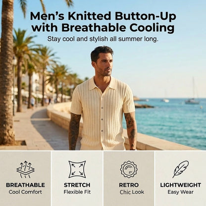 👕Kurzärmeliges Strickhemd mit Knöpfen für Herren💫