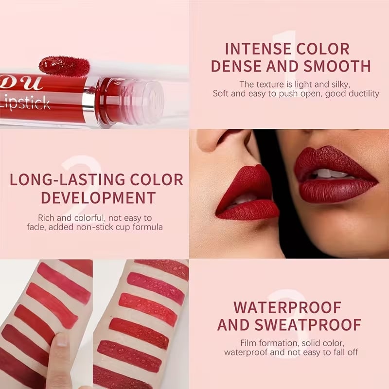 📢📢56% OFF !!!⏰18 Pcs Matte Waterproof  Long Lasting Lip Gloss