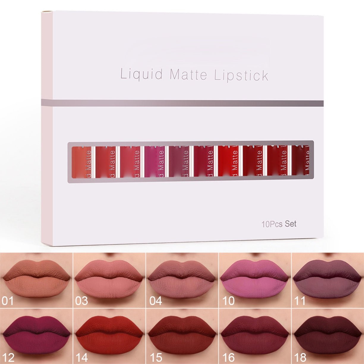 📢📢56% OFF !!!⏰18 Pcs Matte Waterproof  Long Lasting Lip Gloss